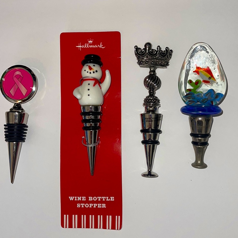 Four Metal Wine Stoppers